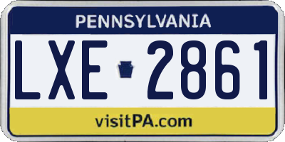PA license plate LXE2861