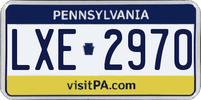 PA license plate LXE2970