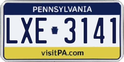 PA license plate LXE3141