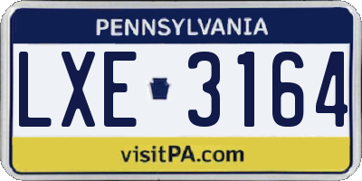 PA license plate LXE3164