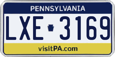 PA license plate LXE3169