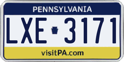 PA license plate LXE3171