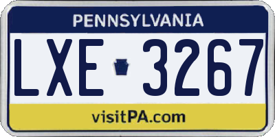 PA license plate LXE3267