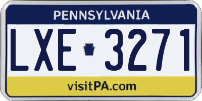 PA license plate LXE3271