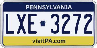 PA license plate LXE3272
