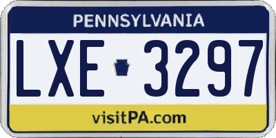 PA license plate LXE3297