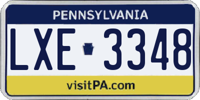 PA license plate LXE3348