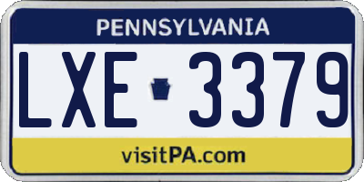 PA license plate LXE3379