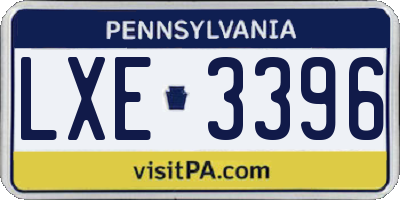 PA license plate LXE3396