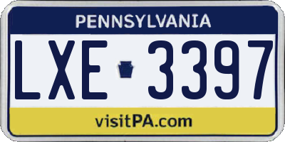 PA license plate LXE3397