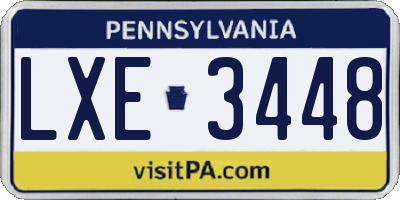PA license plate LXE3448