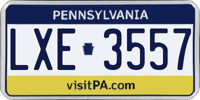 PA license plate LXE3557