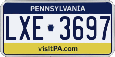 PA license plate LXE3697