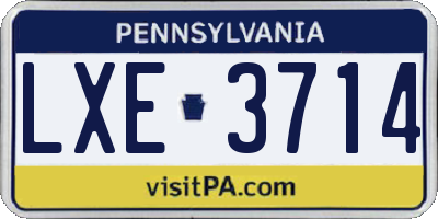 PA license plate LXE3714