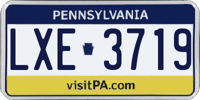 PA license plate LXE3719