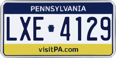 PA license plate LXE4129