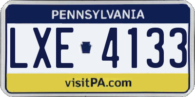 PA license plate LXE4133