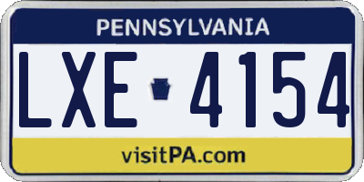 PA license plate LXE4154