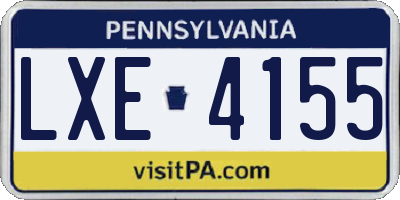 PA license plate LXE4155