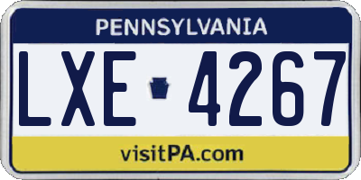 PA license plate LXE4267