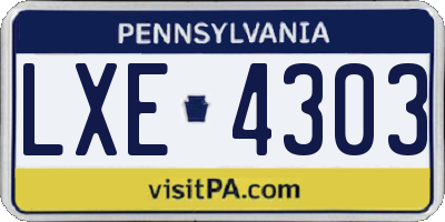 PA license plate LXE4303