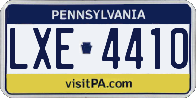 PA license plate LXE4410