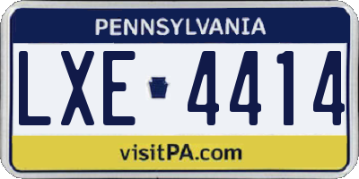 PA license plate LXE4414