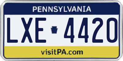 PA license plate LXE4420