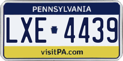 PA license plate LXE4439