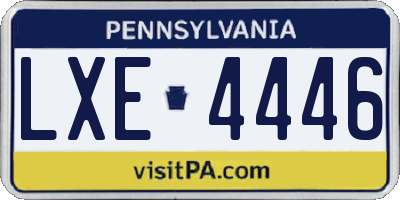 PA license plate LXE4446