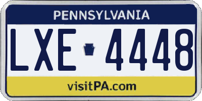 PA license plate LXE4448