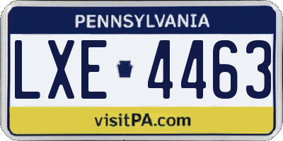 PA license plate LXE4463