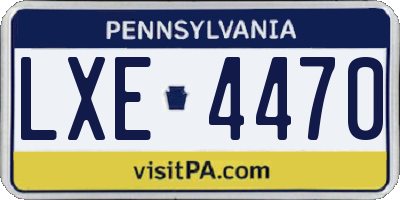 PA license plate LXE4470