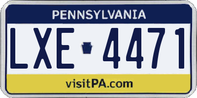 PA license plate LXE4471