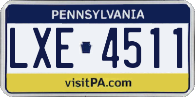 PA license plate LXE4511