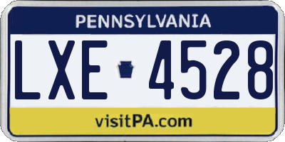 PA license plate LXE4528