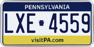 PA license plate LXE4559