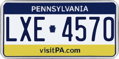PA license plate LXE4570