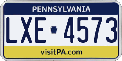 PA license plate LXE4573