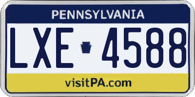 PA license plate LXE4588