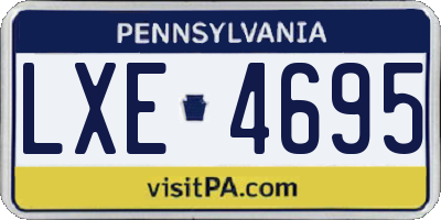 PA license plate LXE4695