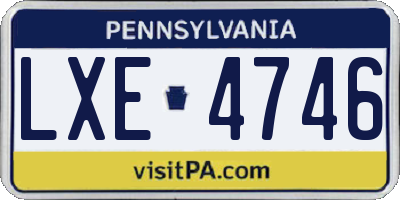 PA license plate LXE4746