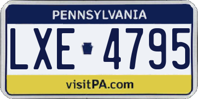 PA license plate LXE4795