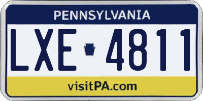 PA license plate LXE4811