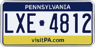 PA license plate LXE4812