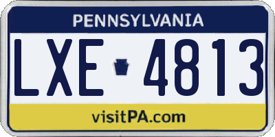 PA license plate LXE4813