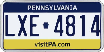 PA license plate LXE4814