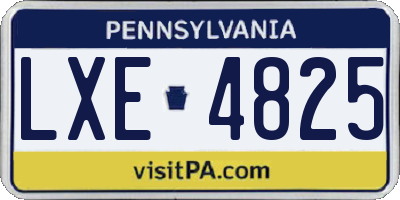 PA license plate LXE4825