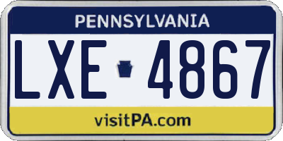 PA license plate LXE4867