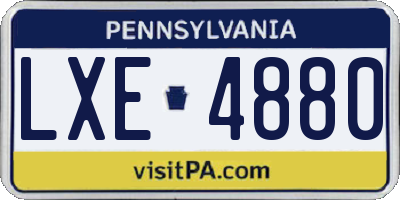 PA license plate LXE4880